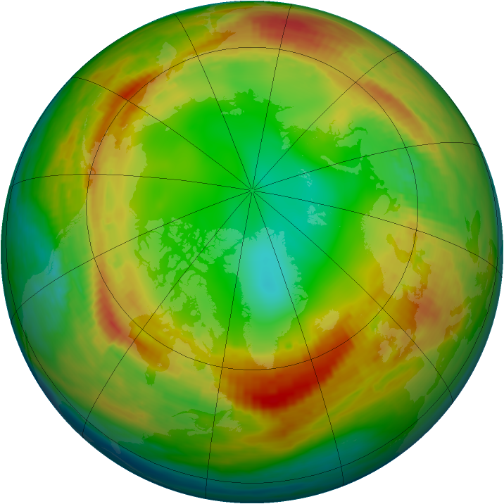 Arctic ozone map for 24 January 1984